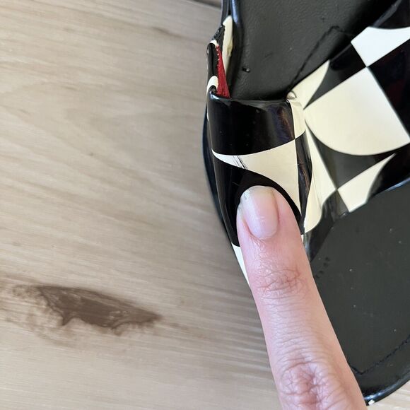 Vintage 90s y2k Mod Chunky Platform Slides Black White Nine West Size 8.5 M - Picture 6 of 11